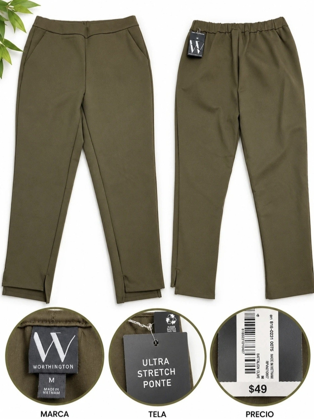 Worthington Olive Green Stretch Ponte Men’s Pants